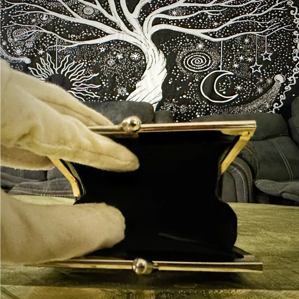 Vintage 1950 Eel Skin Kiss Closure coin purse - Picture 4 of 15